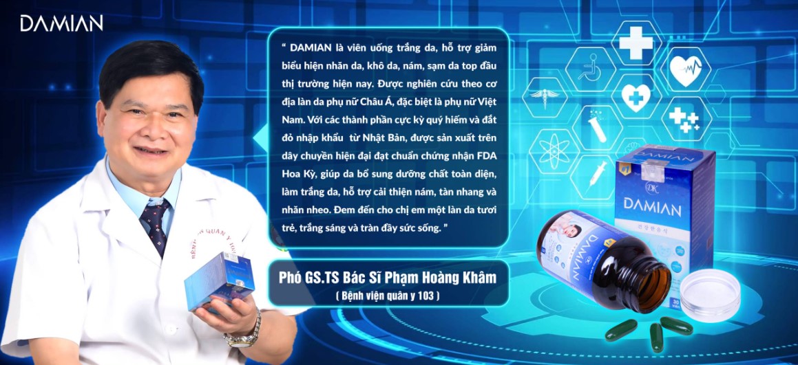 Viên uống trắng da Damian giúp dưỡng trắng, cải thiện da hiệu quả