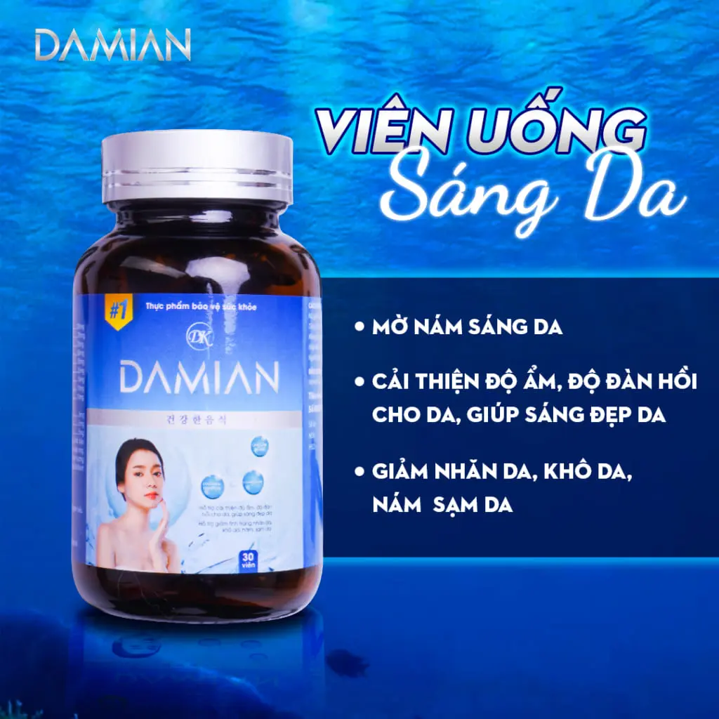 hiệu quả của viên uống trắng da damian