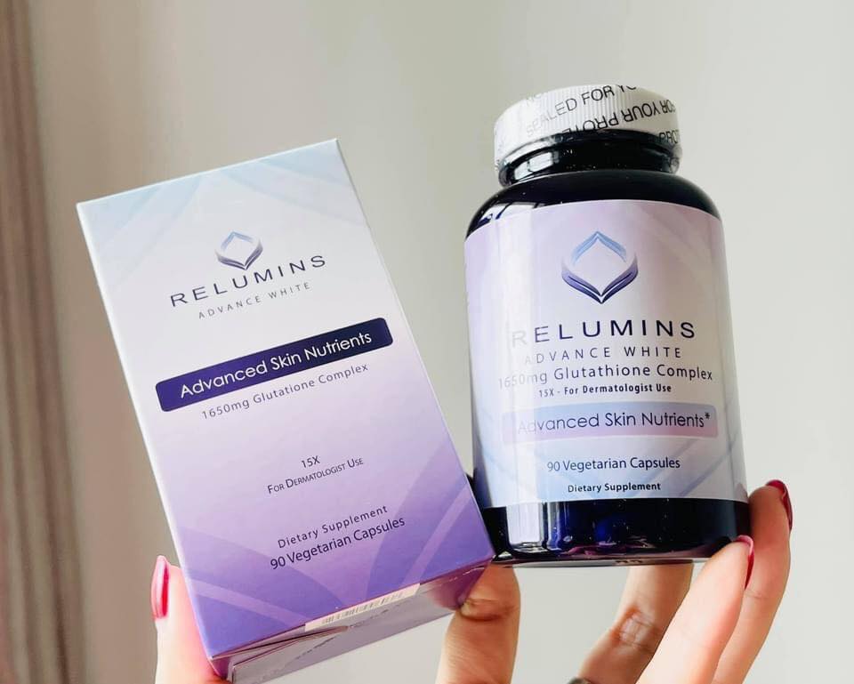 viên uống trắng da của mỹ relumins, viên uống trắng da relumins glutathione 90 viên của mỹ review, viên uống trắng da relumins glutathione 90 viên của mỹ