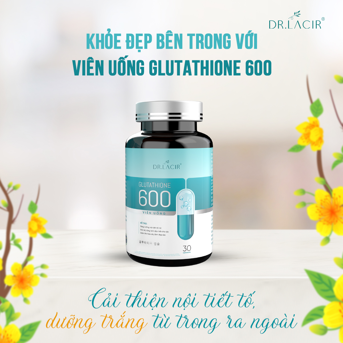 Viên uống trắng da Glutathione